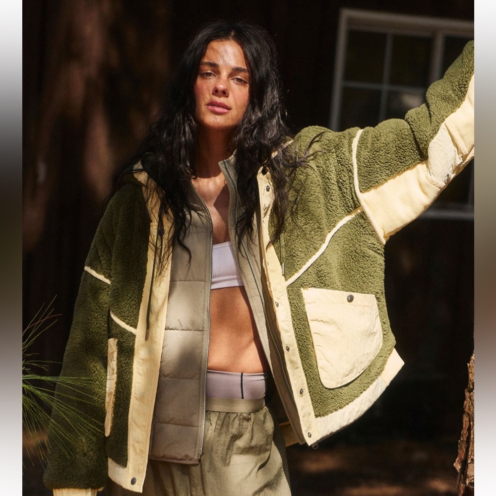 Free People Movement Trail bander fleece hoodie Jacket